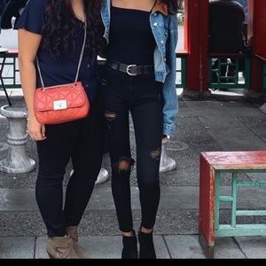 Black ripped Hollister jeans